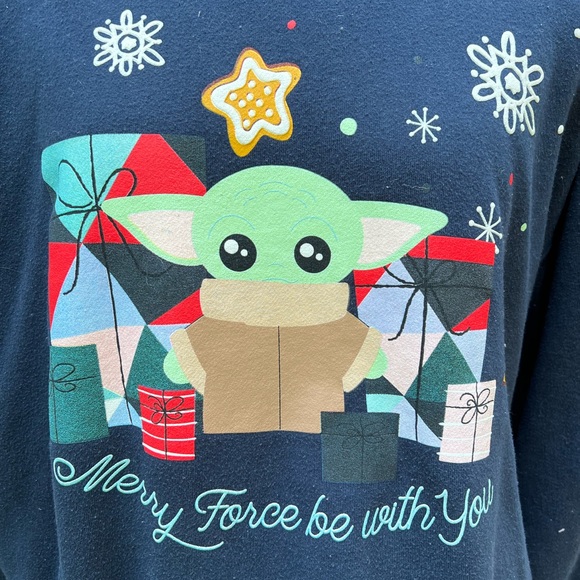 Disney Parks Star Wars Baby Yoda Grogu Christmas Sweater Medium M World - Picture 2 of 6